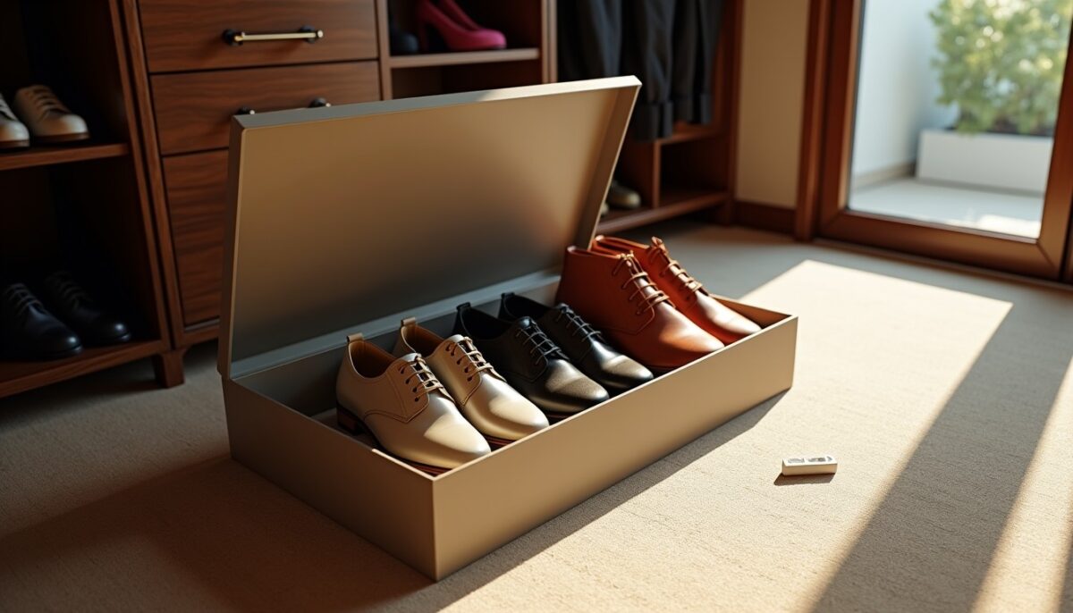 Découvrez l'astuce surprenante du morceau de craie pour une boîte à chaussures toujours impeccable